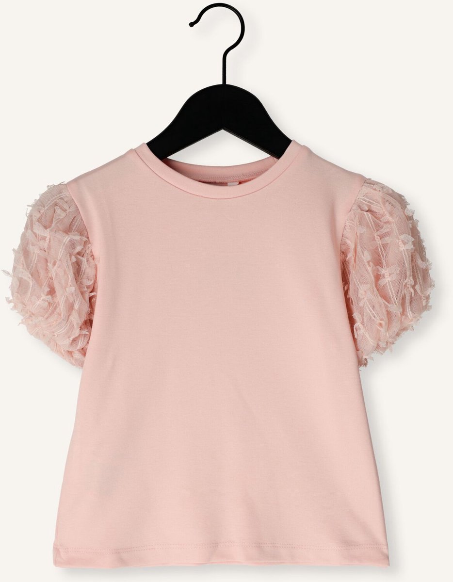 MAYORAL S/sl Tulle T-shirt Tops & T-shirts Meisjes - Shirt - Lichtroze - Maat 92