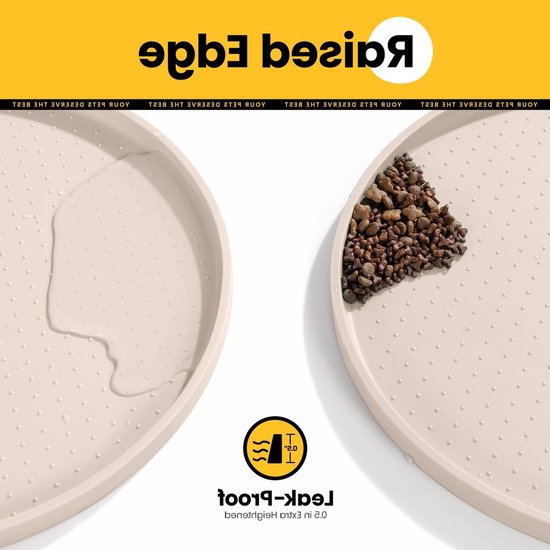 Honden- en kattenvoer mat met verhoogde randen van 1,2 cm, waterdicht en BPA-vrij, ideaal voor voer- en waterbakken — afbeelding 4