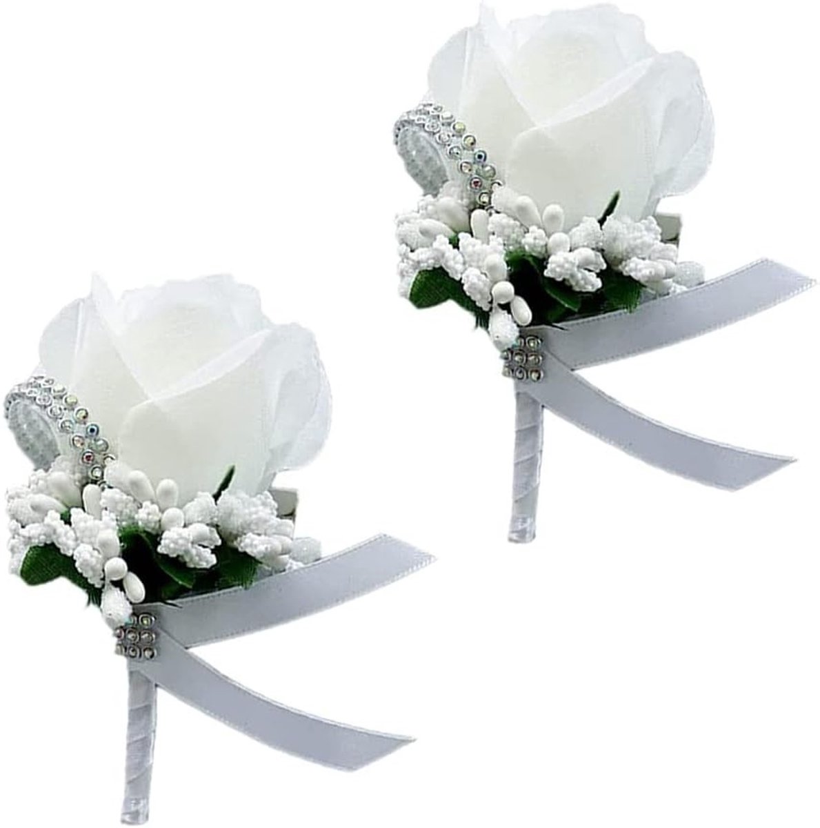 Twee stuks corsages met bloemen voor bruiloften, dansfeesten en verjaardagen, inclusief boutonnières en bloemenset