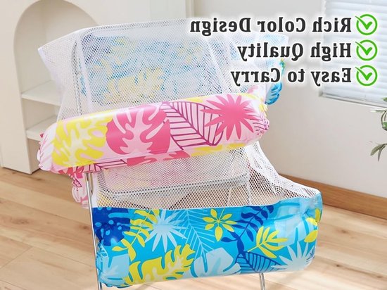 Opblaasbare Water Hammock Set van 2, 4-in-1 Air Mattress voor Zwembad, Inclusief Handpomp en Accessoires — afbeelding 2
