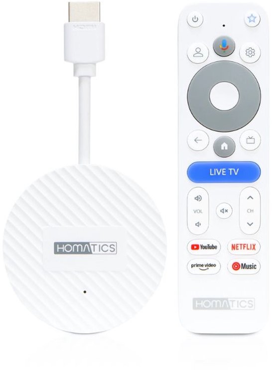 Homatics Dongle G 4K V2 - Google TV - Android 14 - WiFi 6 - 32GB - Dolby Atmos - 4K Ultra HD