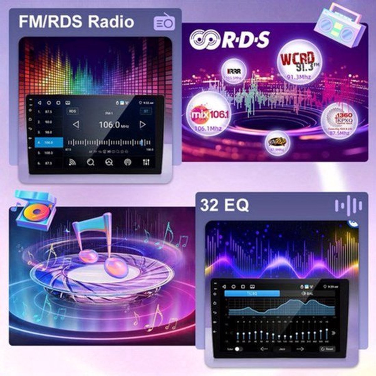 Autoradio – Car Radio – Multimedia Radio – Auto Stereo – Navigatiesysteem – 10,1 Inch HD Touchscreen – Draadloos Apple CarPlay & Android Auto – AHD Achteruitrijcamera & Stuurwielbediening