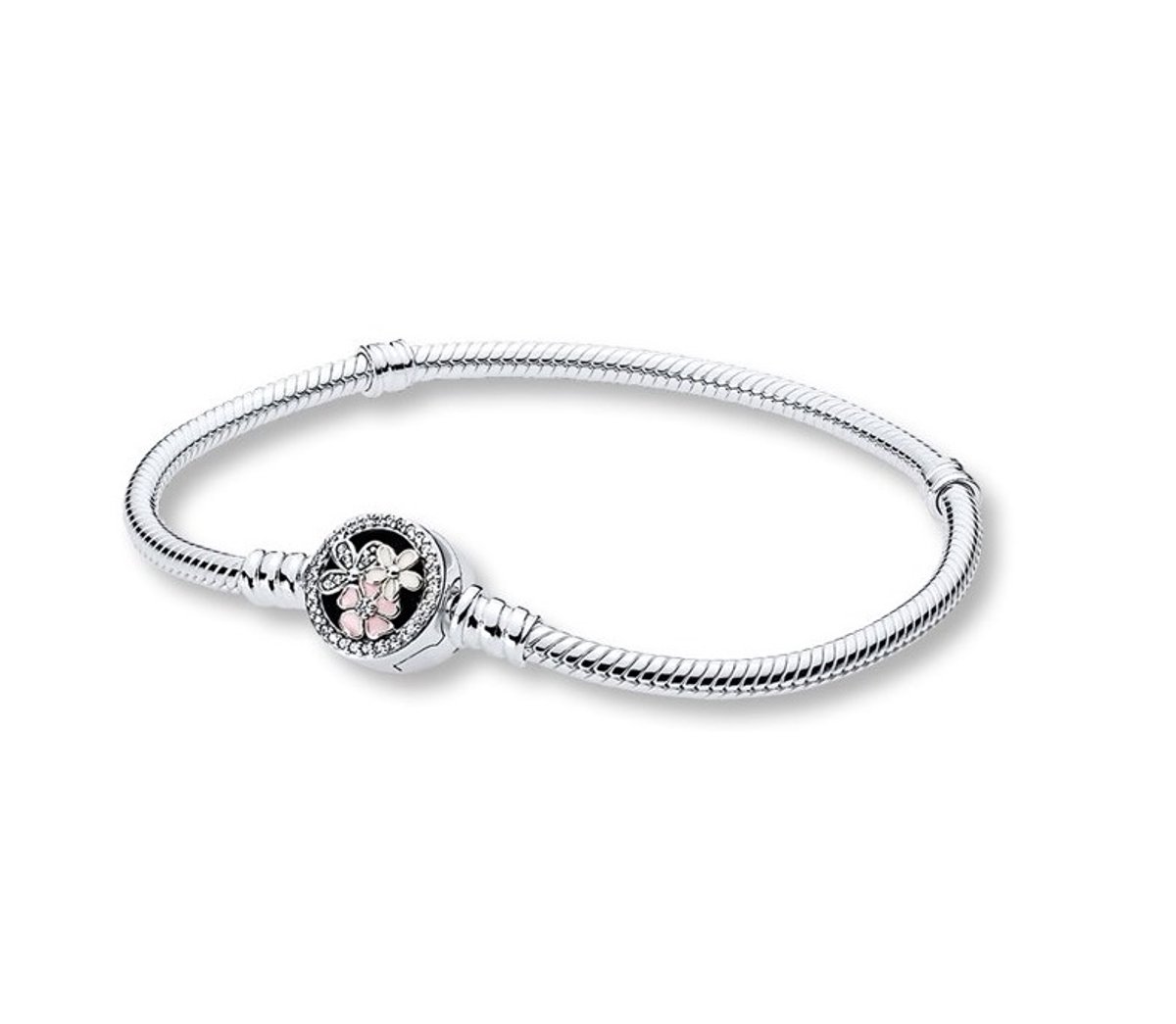 Fler® | Armband Zilver | Zilveren armband | geschikt voor alle populaire bedelcollecties | Bedelarmband | Klavertjes sluiting | Elegante dames armband | Valentijnsdag cadeau | Maat 19