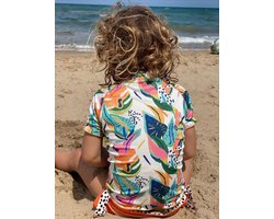 Ducksday - UV shirt - Zwemset - omkeerbare bikinibroek - voor meisjes - UPF 50+ - Tweedelig - sneldrogend - Moana - 8 jaar