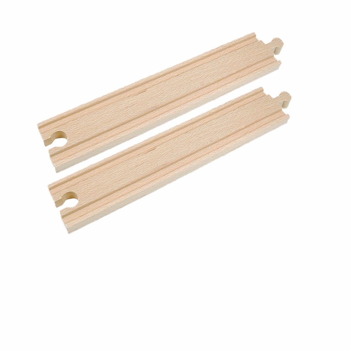 Houten trein rails 2 rechte banen 22cm