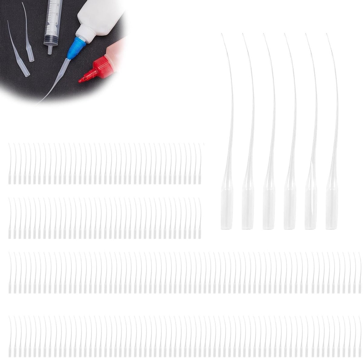 Micro Tips voor Lijm, 300 stuks 0.3mm Lijmpunt Applicators voor Modelbouw en Vullen van Gaten