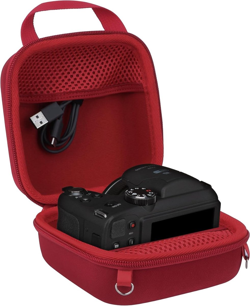 Robuuste Hard Case voor Digitale Camera's - Geschikt voor PIXPRO AZ401, AZ255, AZ528, AZ405 en AZ425 - Rood, Bescherming en Draagbaarheid