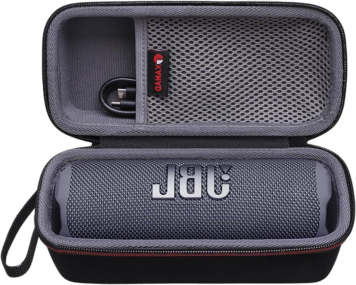 Duurzame Beschermcase voor JBL Flip 7/6, Grip, Tuner 2/3 en Essential 2/3 SE Draagbare Bluetooth Speaker - Grijs, Schokbestendig en Waterdicht