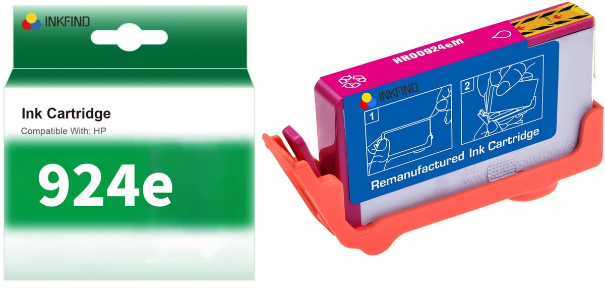 Image of INKFIND 924e Magenta inktcartridge compatibel met HP 924 924e 4K0U4NE 4K0U8NE Magenta geschikt voor HP OfficeJet Pro 8120/8130 series - 1-pack Magenta