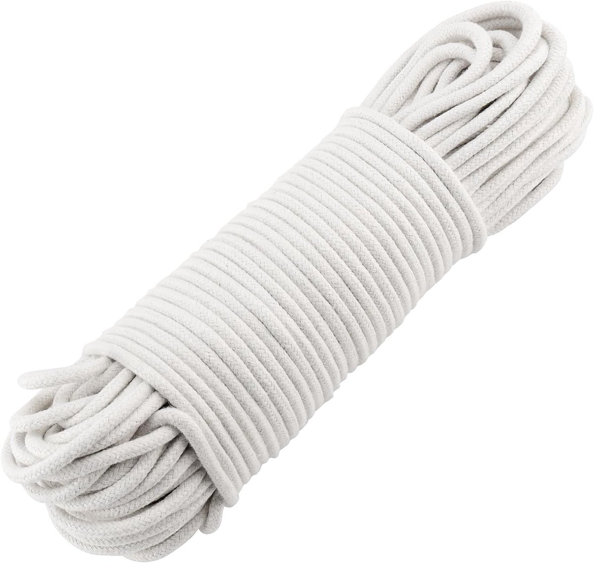 Witte Katoenen Touw 6mm x 100m - Macramé Touw voor DIY Projecten, Decoraties en Wandhangers