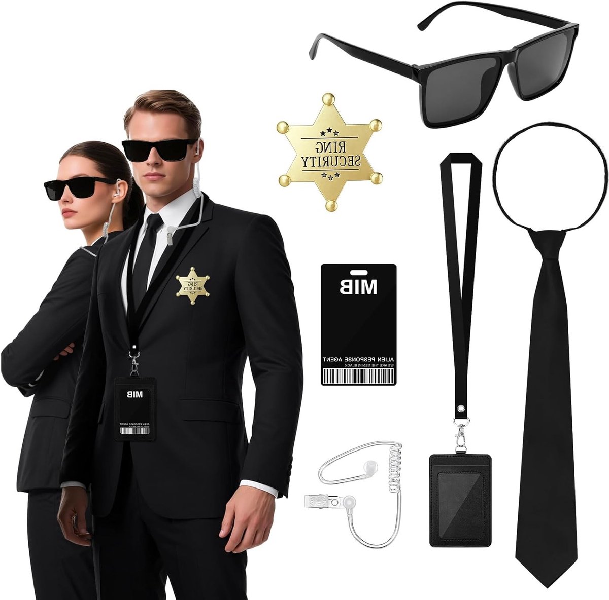 Agent kostuum accessoires voor volwassenen - Hoed, zonnebril en badge voor een perfecte look