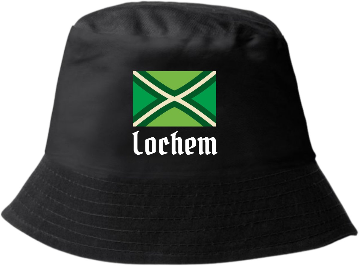 Bucket Hat Achterhoek gepersonaliseerd - gepersonaliseerd met jouw eigen tekst - vlag achterhoek - festival - zwart