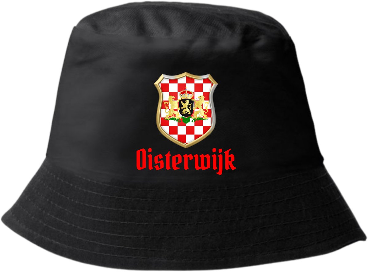 Bucket hat Noord-Brabant gepersonaliseerd - gepersonaliseerd met eigen tekst - Brabant - carnaval - festival - zwart