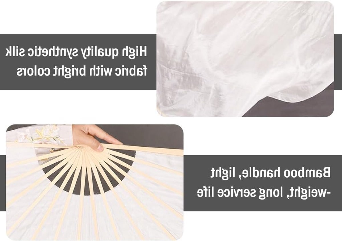 Elegante Zijde Dansfans voor Buikdans, 180cm Lange Dansaccessoires, Ideaal voor Oefeningen en Cadeaus