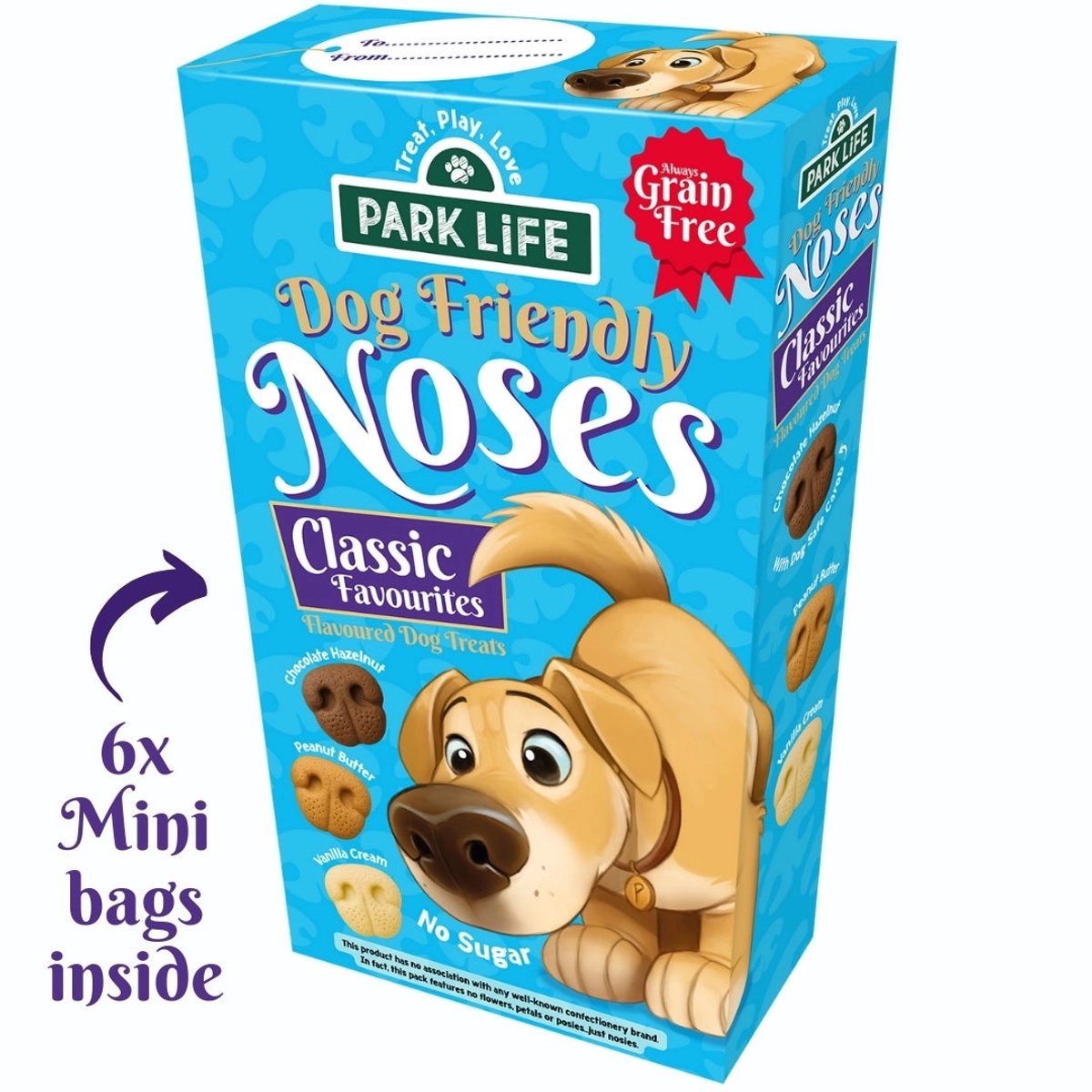 Park Life - Friendly Noses Classic Favourites – Hondensnacks – Assorti Smaken – Graanvrij – Beloningssnack – 6 Zakjes – 240g
