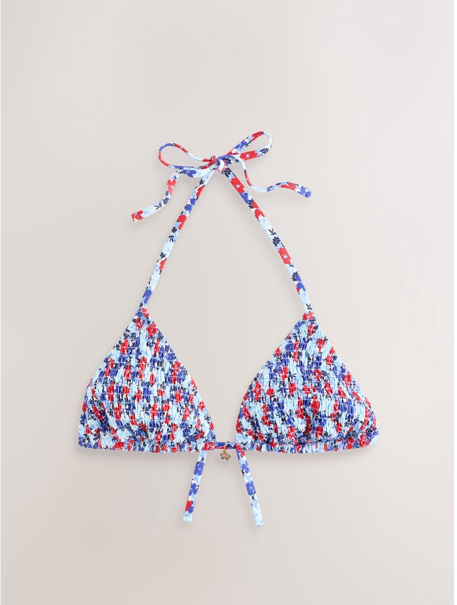 Next - Dames - Driehoekige bikinitop met plooien - Blauw