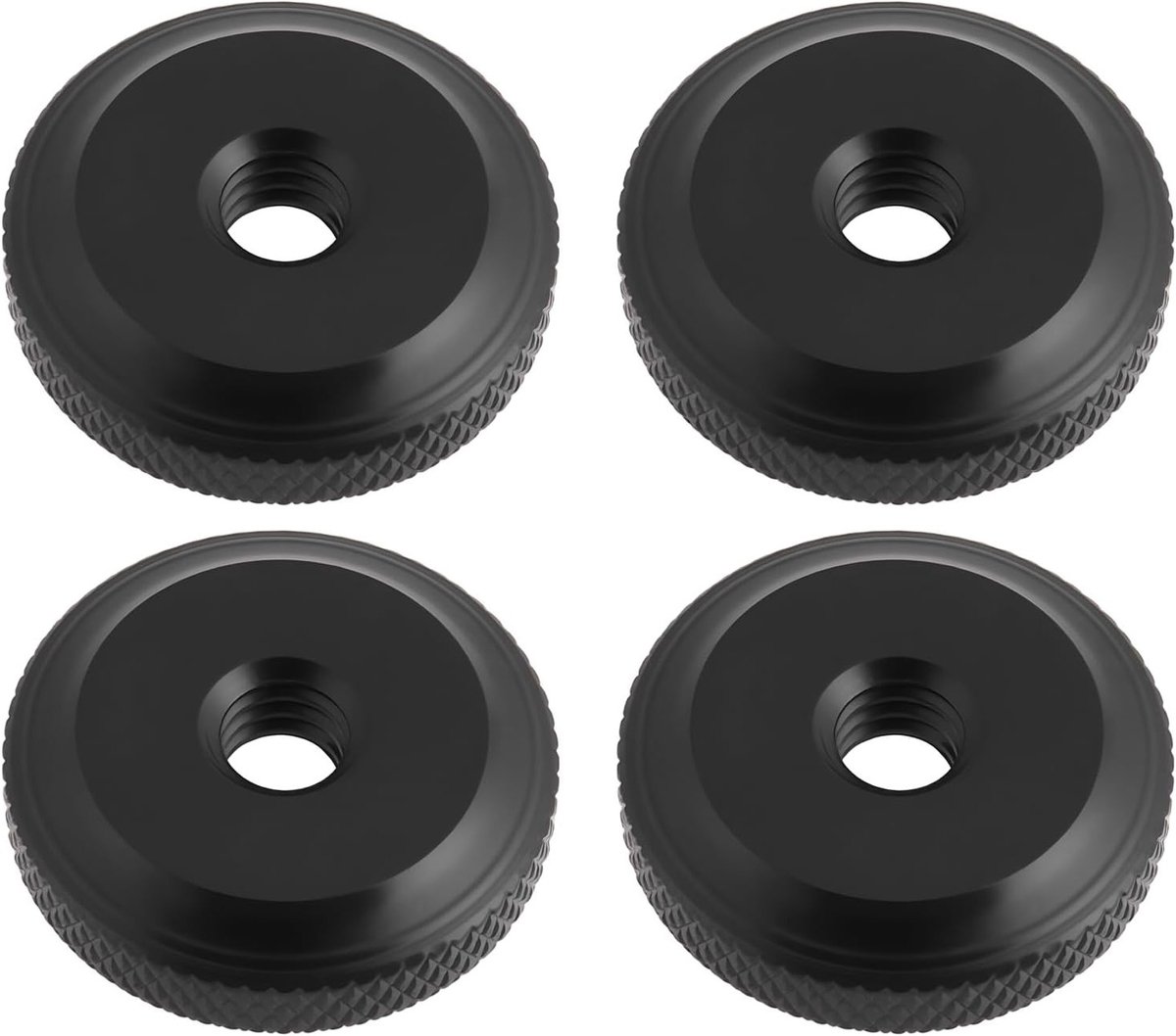 4 Stuks 1/4"x20 Aluminium Knurled Moeren voor Fotodraad, Camera Schroeven en Statief