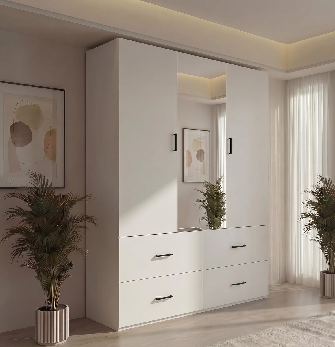 Kledingkast - Wit - 130x50x180 cm - Arqam