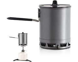 Ultralichte Camping Kookpot met Deksel en Opvouwbare Handgreep voor Buiten, Ideaal voor Wandelen en Picknicken, Inclusief Warmtewisselaar