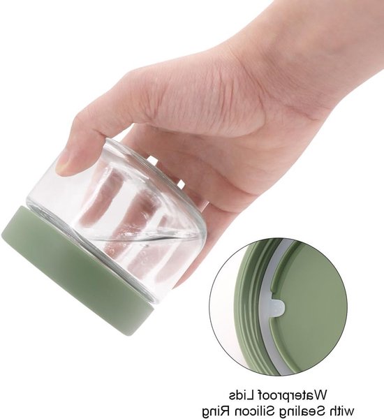 Set van 4 Herbruikbare Glazen Potten van 10oz met Schroefdoppen voor Overnight Oats, Salades, Yoghurt en Meer van Merkloos — afbeelding 2