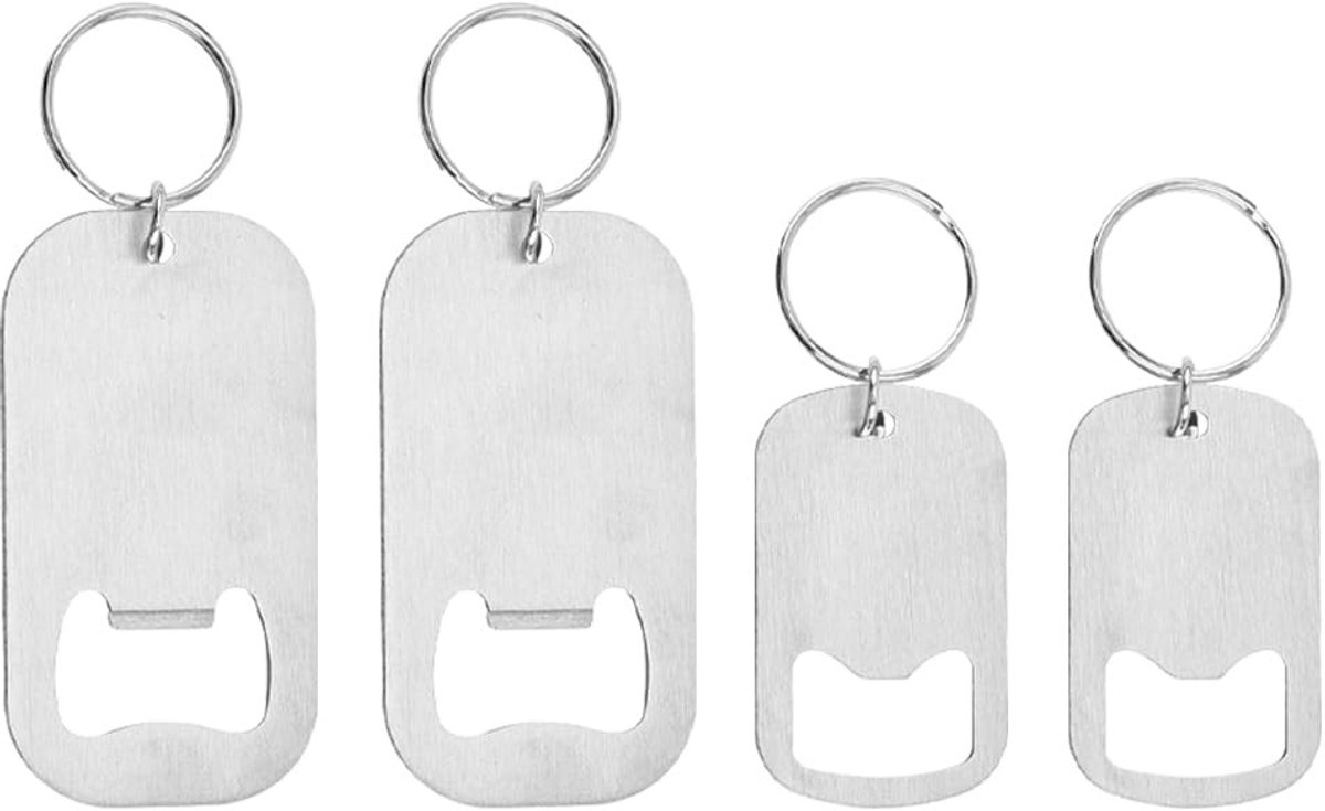 aladdien - Flat Bottle Opener Keychain - 4-delige set - Perfect voor feesten - Handig voor thuis - Compact formaat