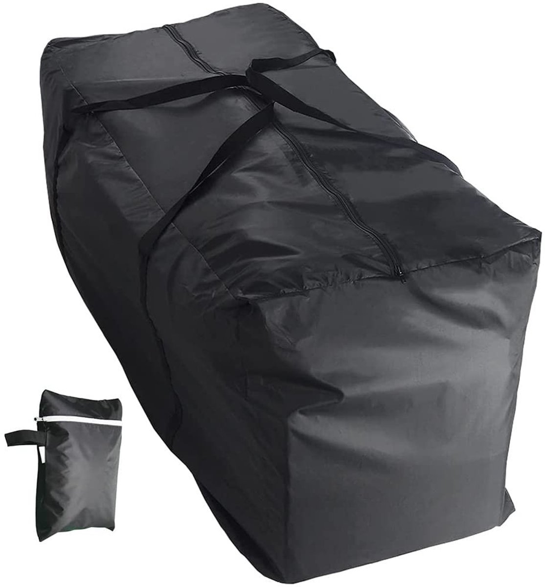 aladdien - Opbergtas voor tuinmeubelen - Waterdicht - Zwart - Tuinkussens - Stevige handgrepen - Geschikt voor binnen en buiten - 173 x 76 x 51 cm