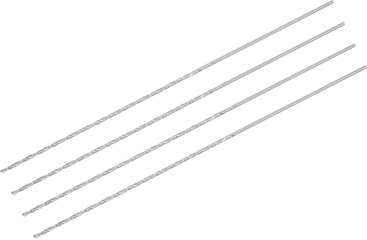 aladdien - Spiral Boor - 1 mm - Extra lang - 160 mm - Geschikt voor hout, plastic en aluminium - Set van 4