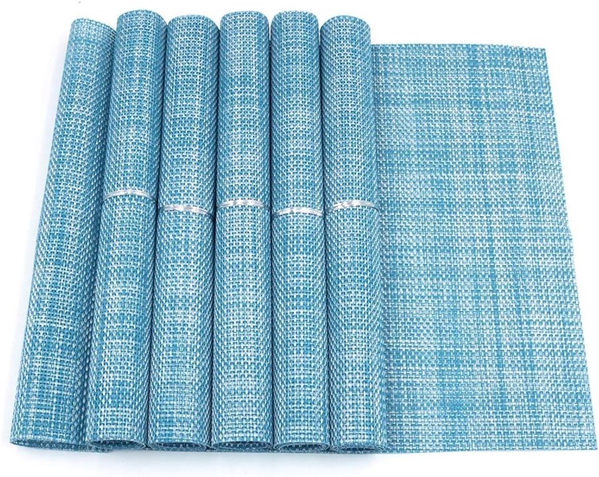 Allecto - Placemats set - Non-slip - Wasbaar - 45.7 x 30.5 cm - PVC tafelmatten - Scheurbestendig - Hittebestendig - Vuilafstotend - Geschikt voor ..