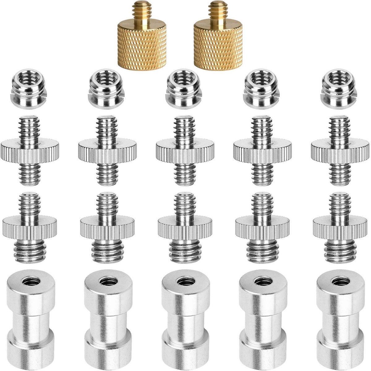 Camera Schroef Adapter Set - 1/4 naar 3/8 Converter - 22 Stuks - Messing