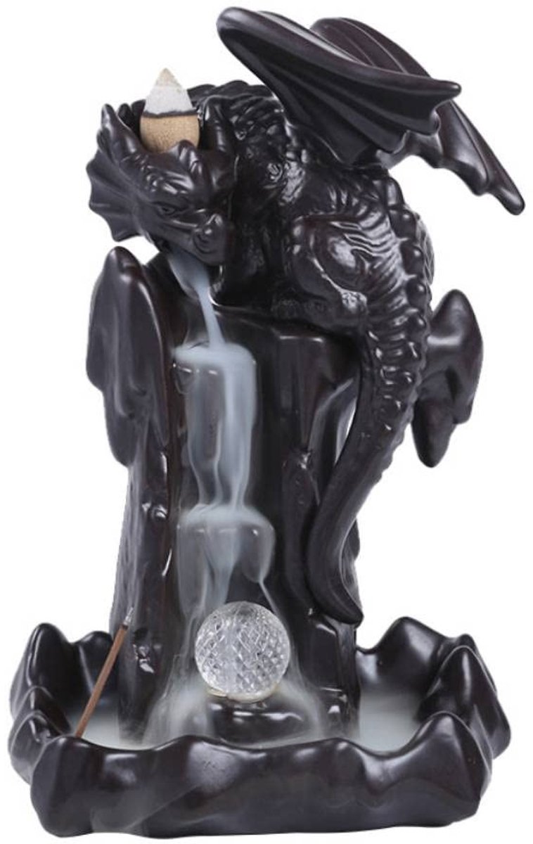 Tyenaza Draak Incense Burner - Keramische Reflux Brander met 10 Wierook Cones voor Ontspan