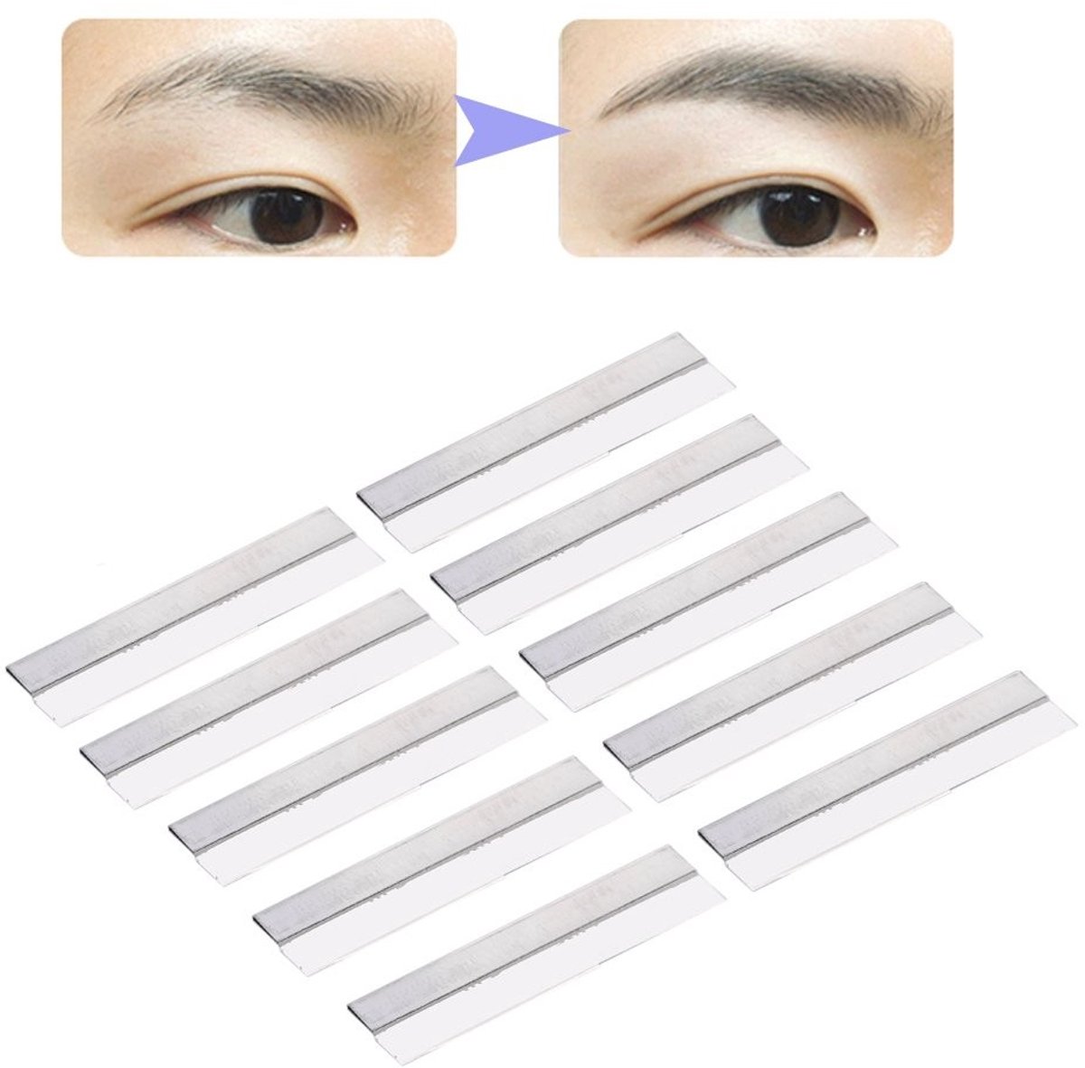 ONF3 - Eyebrow Knife - Vervangbare scheermesjes - Roestvrij staal - Precisie trimmen - 100 stuks - Voor perfecte wenkbrauwen - Geschikt voor dames