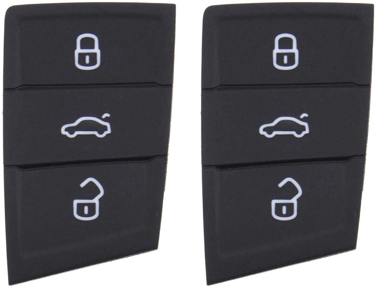 aladdien - Vervangende sleutelknop - 2x 3-knops afstandsbediening - Zwart rubberen toetsenbord - Compatibel met VW Polo Golf 7 - Duurzaam en praktisch