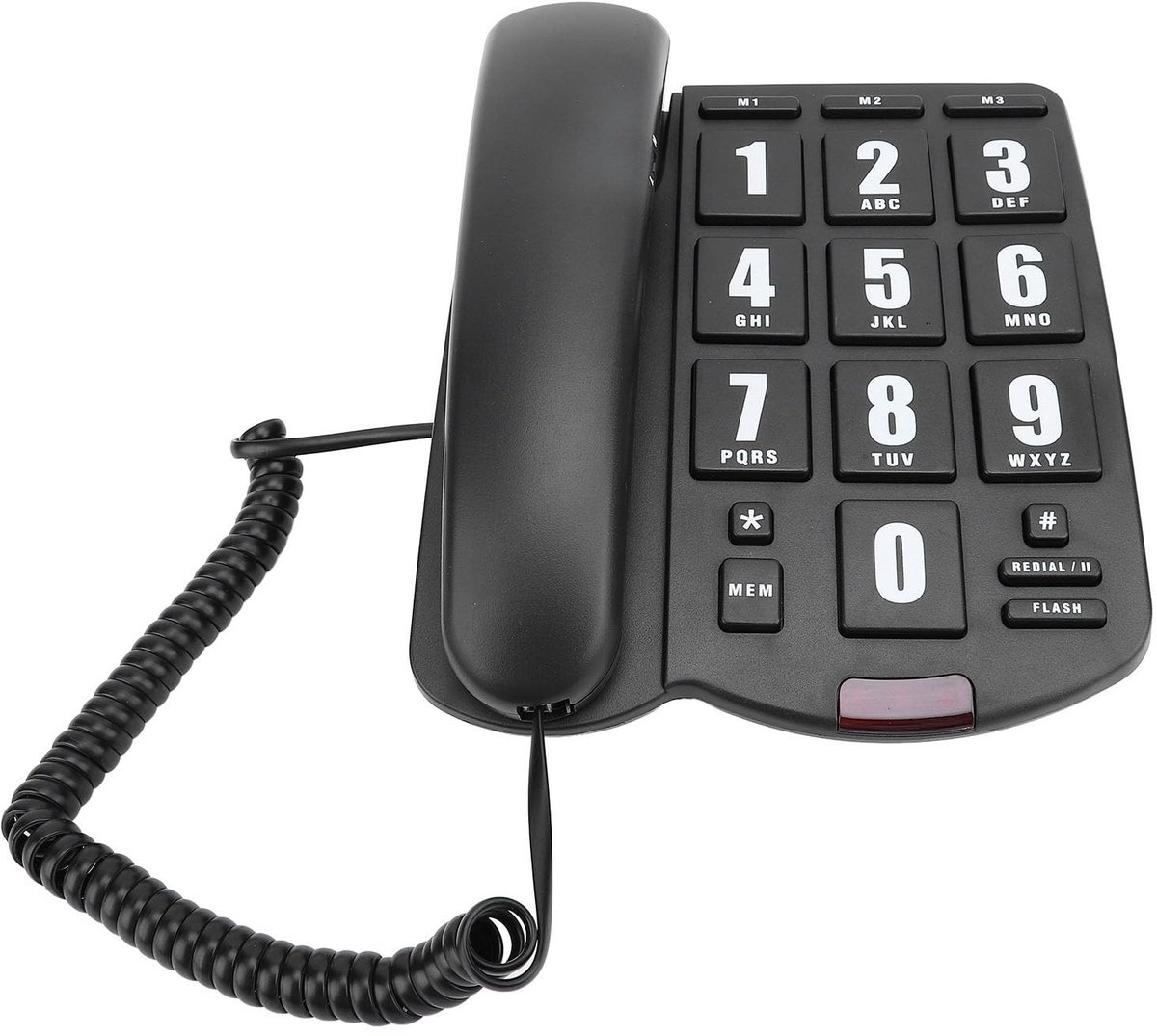 ONF3 - Telefoon voor senioren - Grote knoppen - Eenvoudig in gebruik - Zwart - Luidsprekerfunctie - Geschikt voor gehoor en slechtzienden