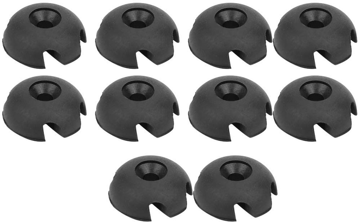 aladdien - Deck Line Guide - Kayak Accessoire - 10 stuks - Zwart - Plastic Rigging Guide - Voor Canoes - Geschikt voor max. 5 mm lijn