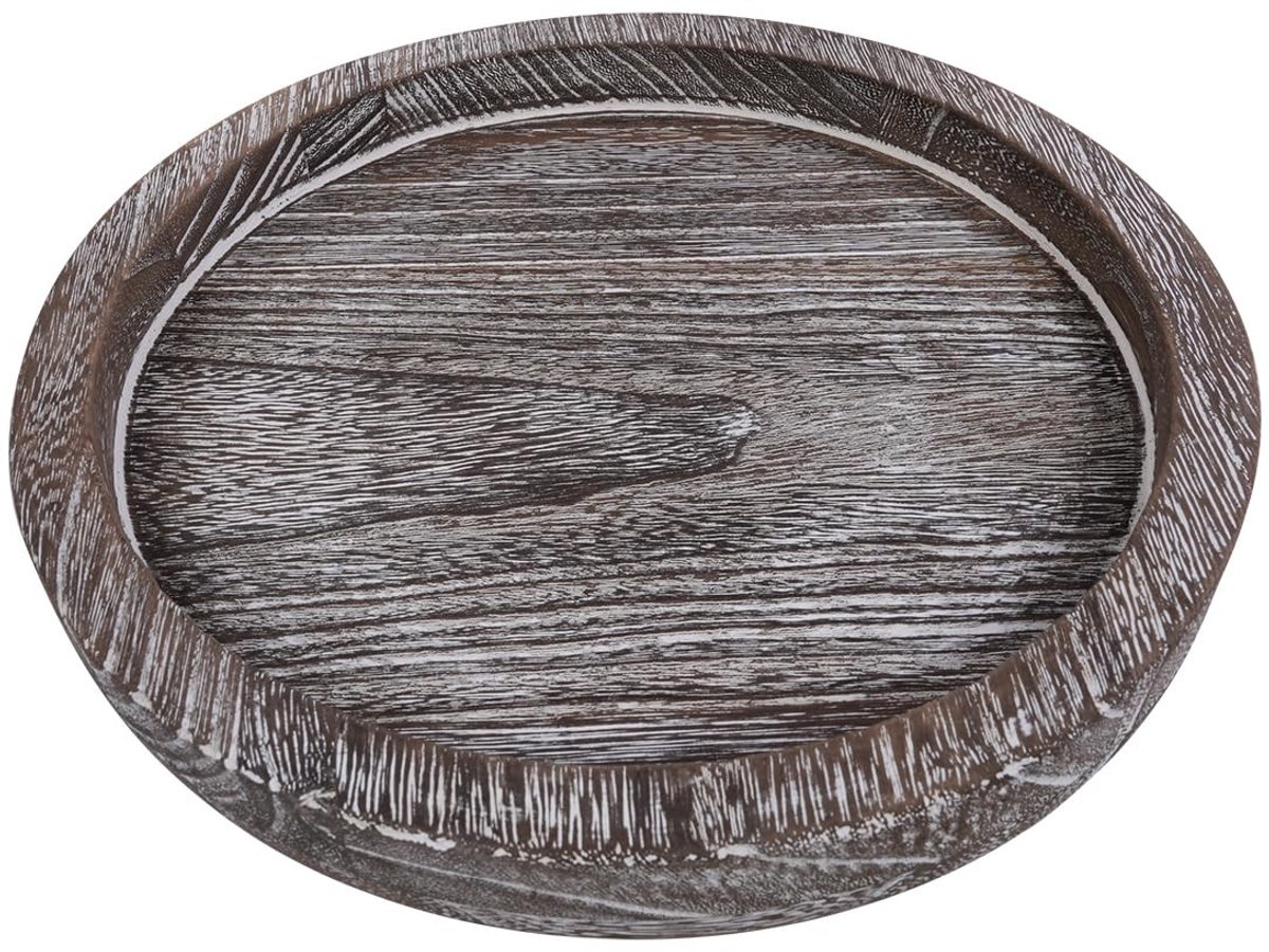 ONF3 - Houten Kaarsenhouder Tray - Decoratieve Boerderij Stijl - Ronde Vorm - Kaarsenhouder - Perfect voor Thuis - Ideaal voor Interieur - Natuu...