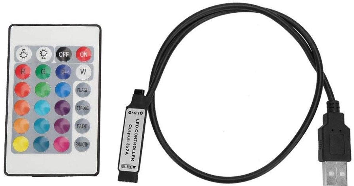 ONF3 - RGB LED Lichtstrip - Draadloze Afstandsbediening - 0,5 m - USB Lichtstrip - Timer functie - Geschikt voor alle gelegenheden - Multicolor