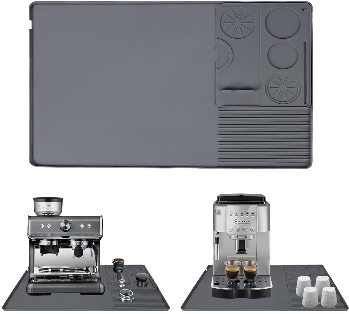 Dailygoody - Silicone Koffiemat - Warmtebestendig tot 220°C - 60x40 cm + 25x20 cm - Koffie accessoires - Perfect voor het koken - Geschikt voor koffie