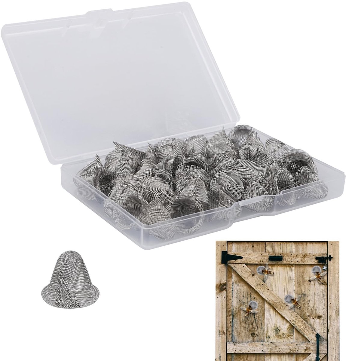 Allecto - Houten Bijenpluggen - RVS Hout Reparatiepluggen - 50 Stuks - 1.8x1.5cm - Duurzaam - Geschikt voor Houtbewerking - Houten Pluggen