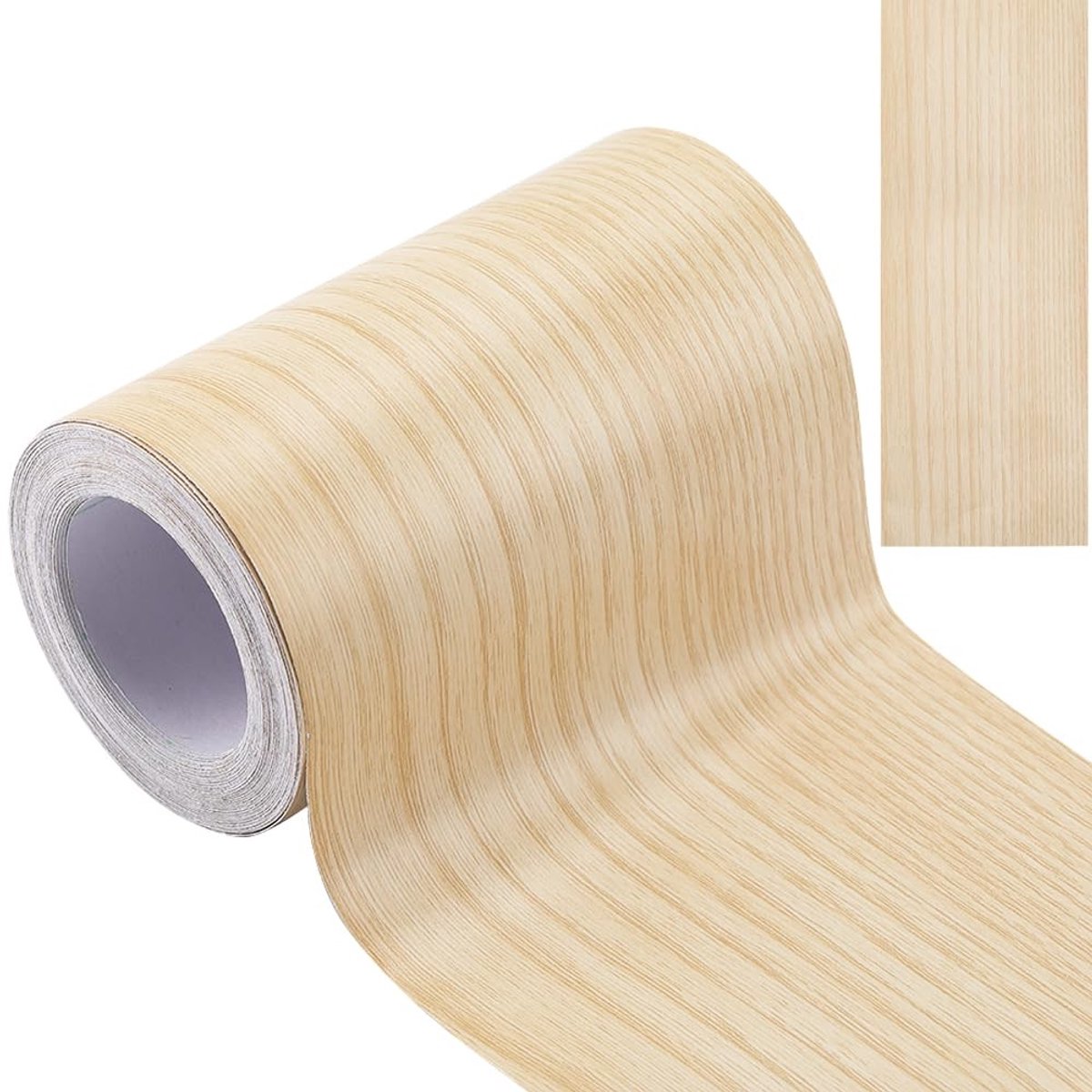 aladdien - Reparatietape - Zelfklevend - Houtnerf - 10 m x 10 cm - PVC - Perfect voor meubels - Cornsilk kleur