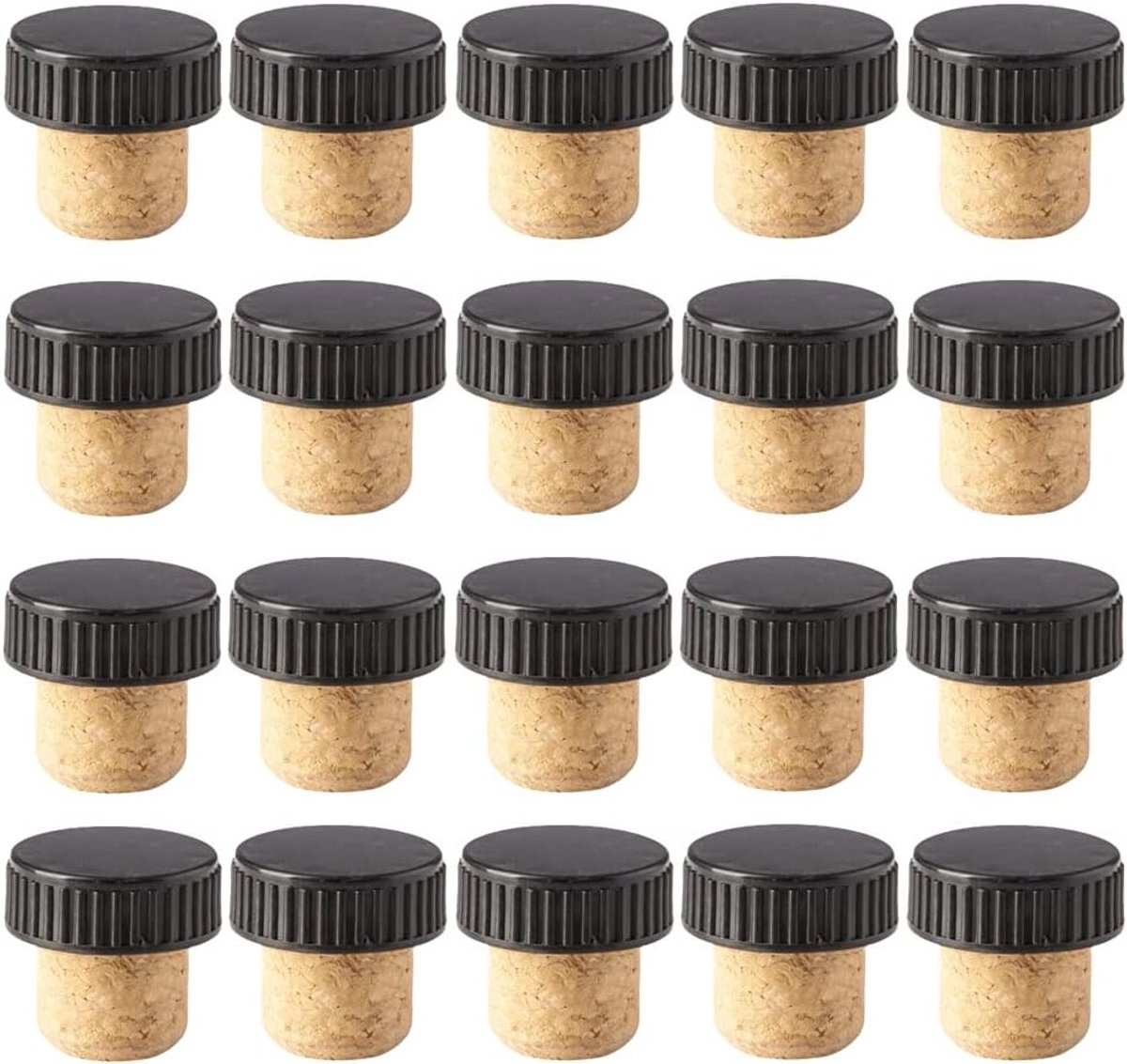 20 Stuks Kurken voor Wijn- en Bierflessen - Universele Doppendeksels