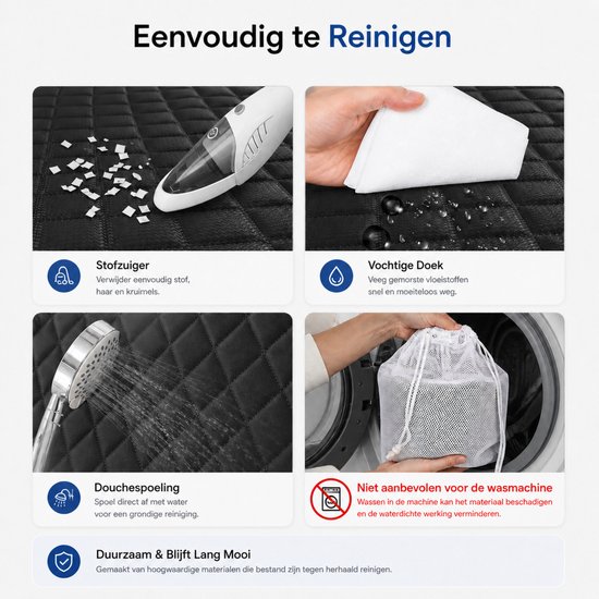 BOTC Dog Blankets - Couverture de voiture pour banquette arrière ou coffre à bagages pour chiens - Zwart