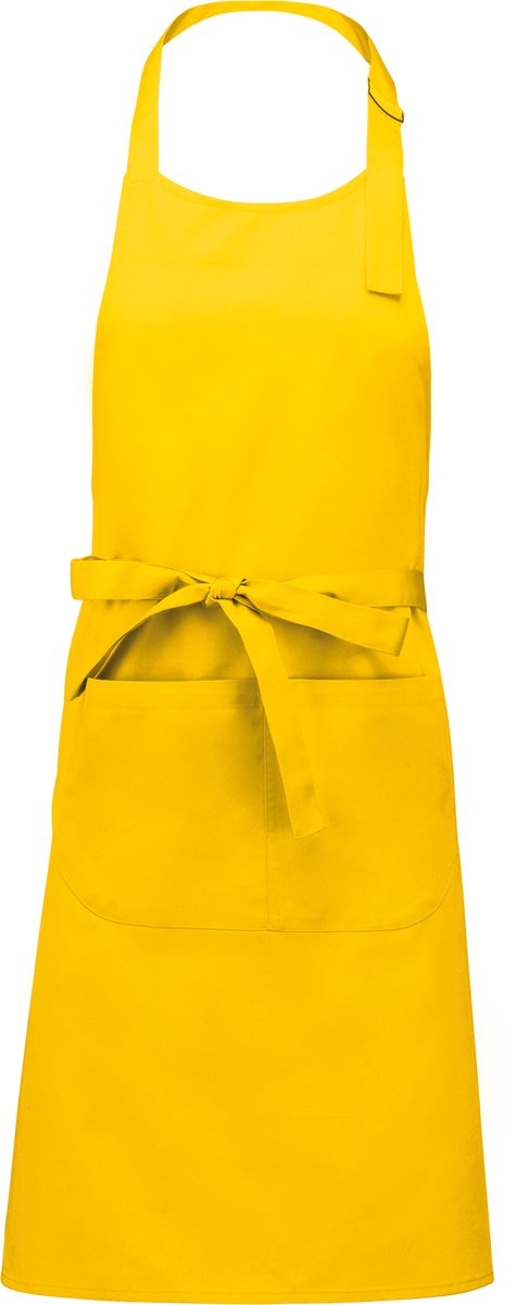 Zazlo® Basic Pro Premium - Comfort in kleur - Keukenschort - 100% katoen - BBQ Schort - Schort - Horecakwaliteit - Unisex - One Size Fits All - Wasbaar op 60° - Geel