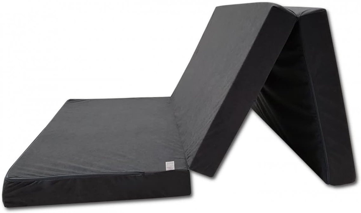 Vouwmatras - Opvouwbaar bed - Comfortabel slapen - Afneembare hoes - 120 x 200 cm - Grijs