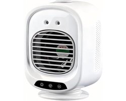 VHV-Mobiele Airco Mini – Compacte Nevelventilator met USB – Krachtige Luchtkoeler met Luchtbevochtiger – Stille Draagbare Tafelventilator voor Studentenkamer, Kantoor, Slaapkamer en Bureau