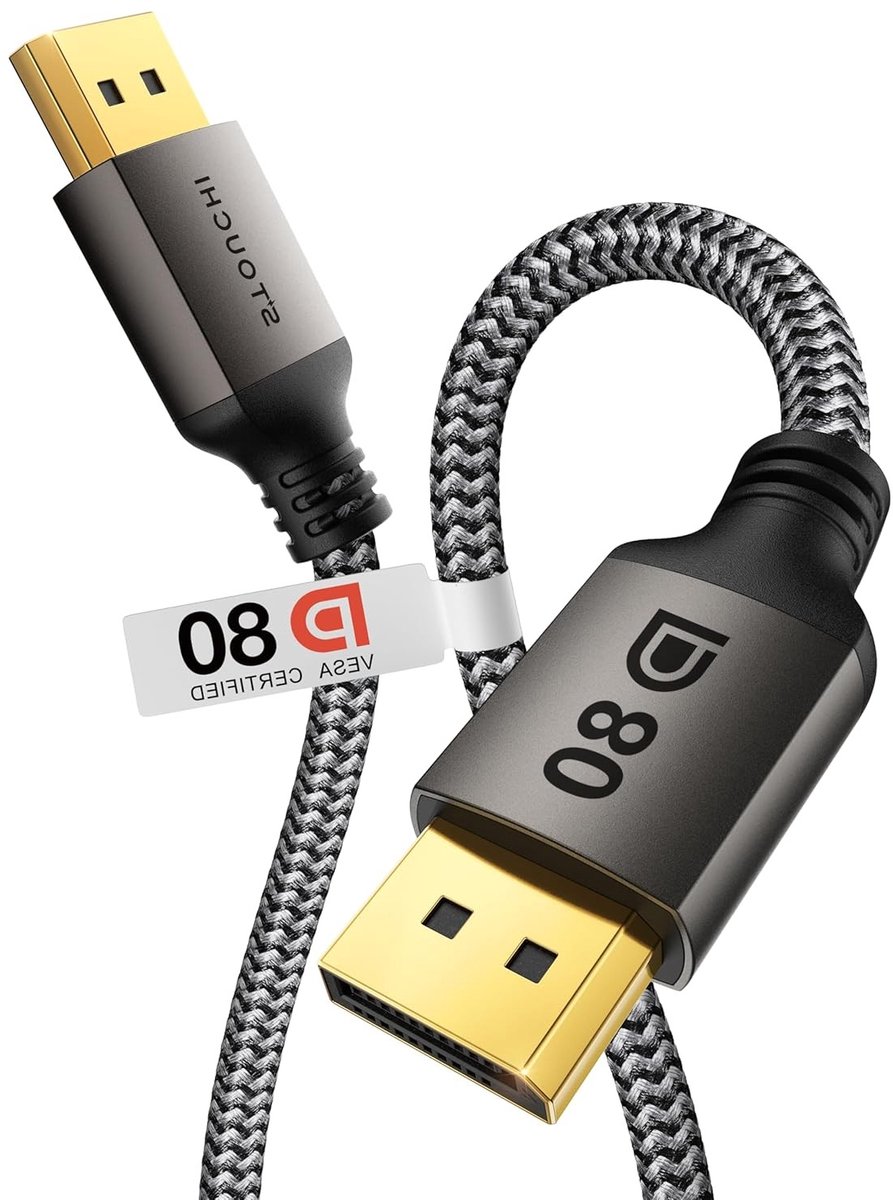 Hoge Snelheid DisplayPort 2.1 Kabel VESA Gecertificeerd 80 Gbit/s voor 16K Beeld