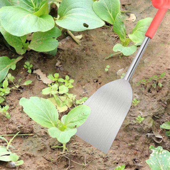 Tuin Troffel - Tuingereedschap Hand Schep - Planten Graven Wieden - Antiaanbaklaag Roestbestendig - 80 mm - Grijs — afbeelding 2