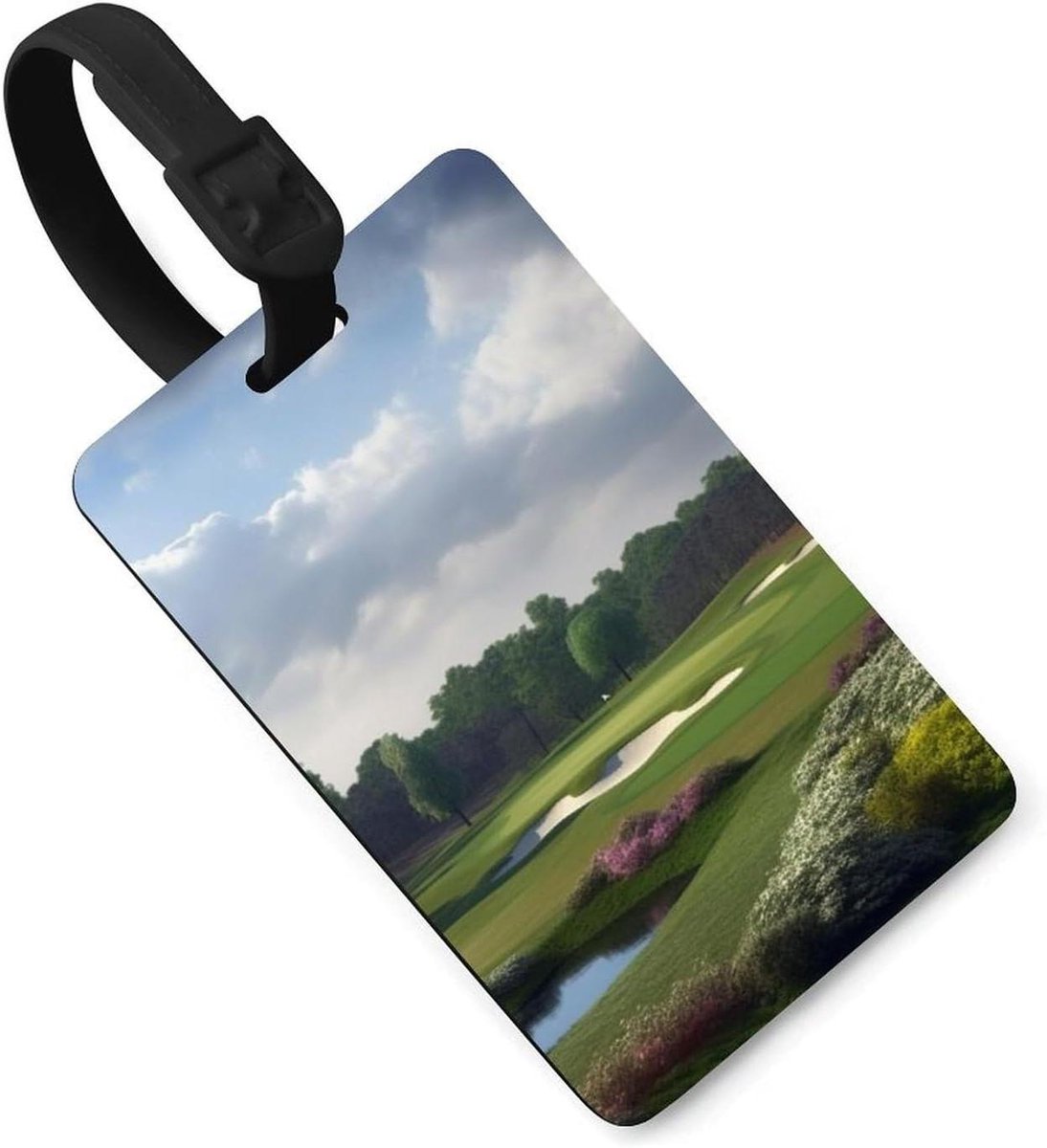 Bagagelabels Golfbaan - Reistags Kofferlabels - Bagage Identificeren - Hoogwaardig TPU Materiaal - 104 cm x 66 cm - Zwart