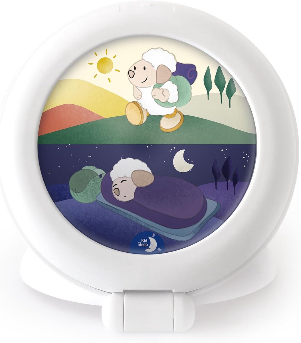 Kinder Wekker - Nachtlampje Klok - Kind Leren Slapen - Dag Nacht Indicator - Nomadisch Ontwerp - Wit