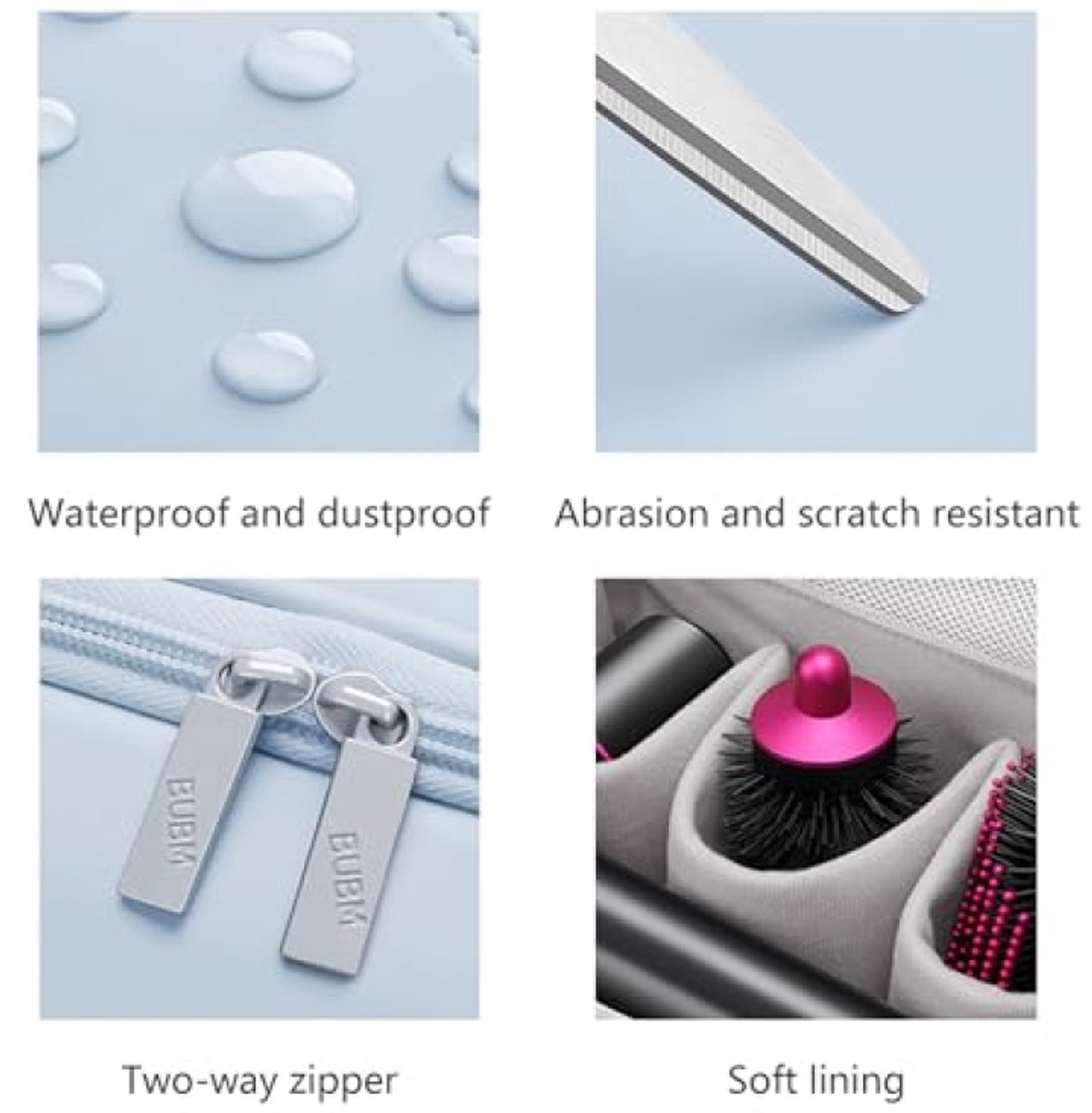 PromoHome Reistas voor Föhn, Draagbare Opbergtas voor Dyson Airwrap en Accessoires, Waterdichte Hangende Opbergkoffer met Grote Capaciteit, Blauw thumbnail 2
