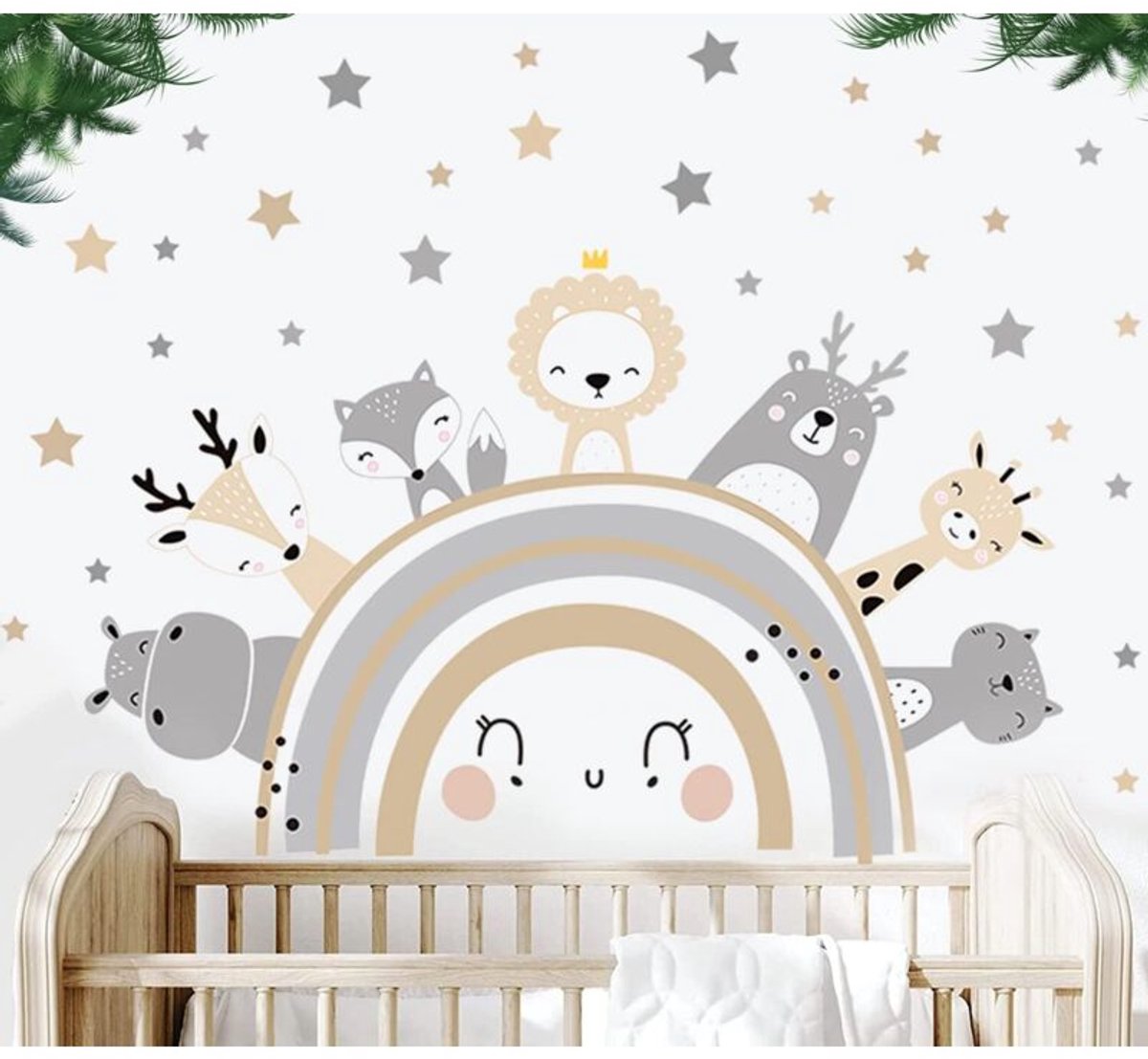 Muurstickers geschikt voor dieren, regenboogmuurstickers, geschikt voor kinderkamers, babykamers en als wanddecoratie in huis.